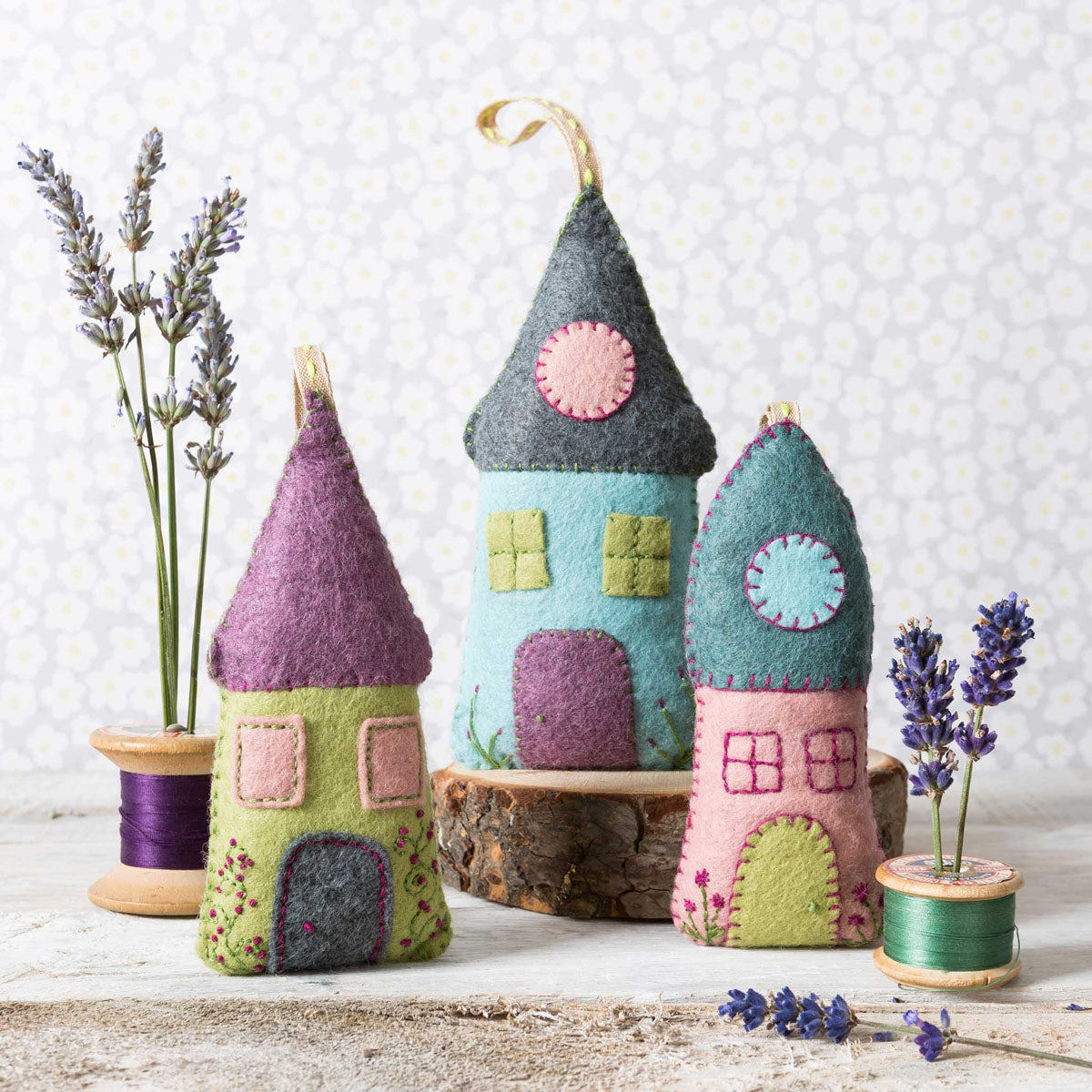 Corinne Lapierre Felt Lavender Houses Sewing Craft Kit
